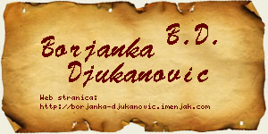 Borjanka Đukanović vizit kartica